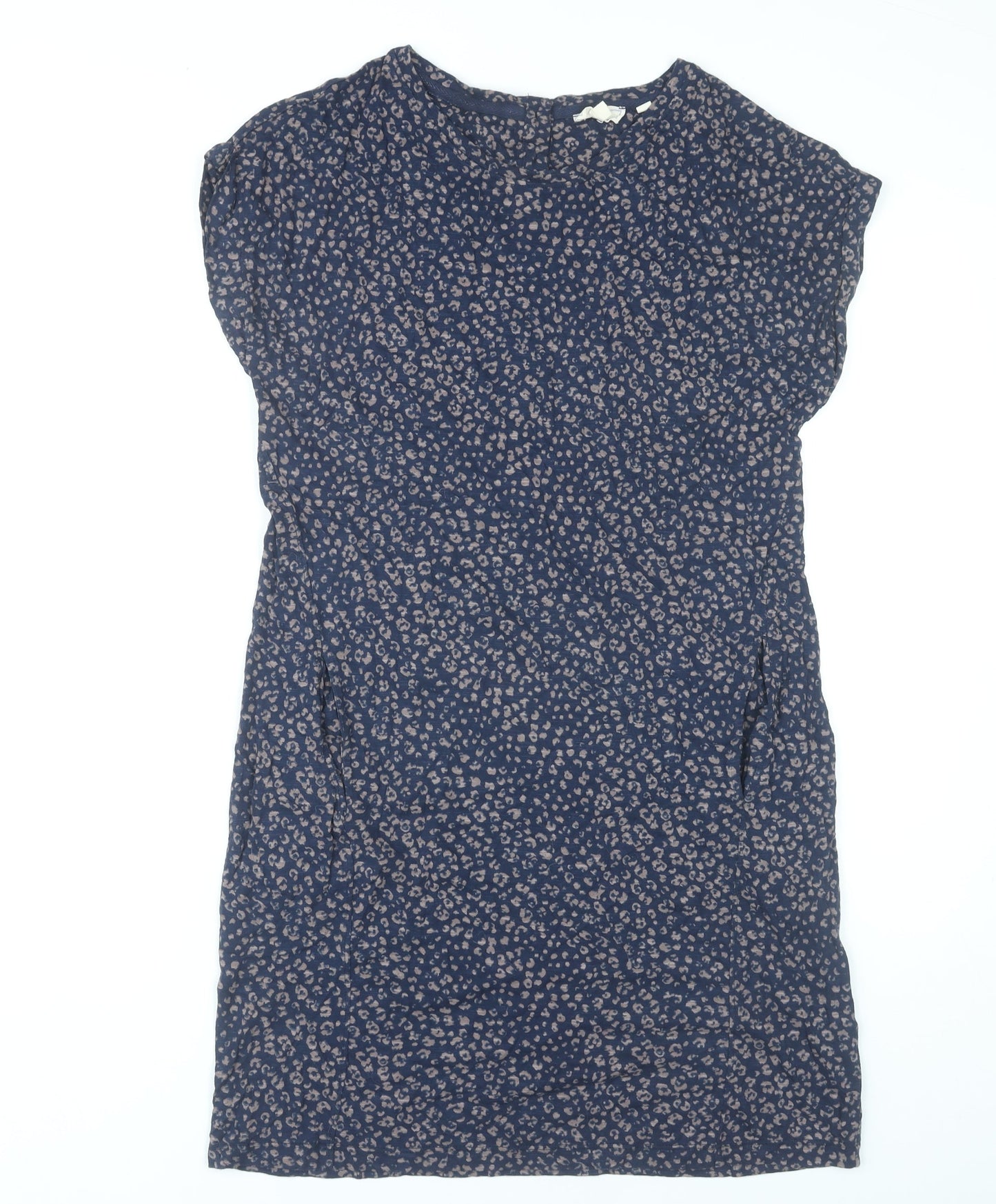 Fat Face Women’s Blue Animal Print Shift Dress Size 8 Cotton Modal