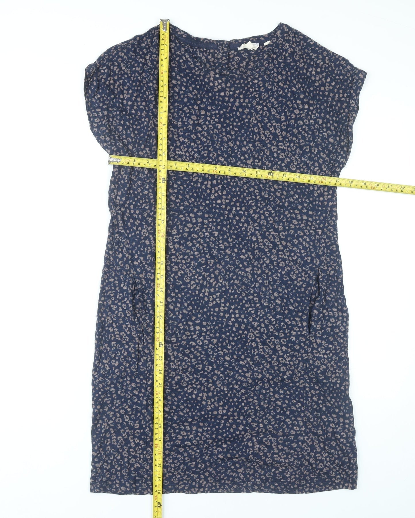 Fat Face Women’s Blue Animal Print Shift Dress Size 8 Cotton Modal