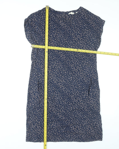 Fat Face Women’s Blue Animal Print Shift Dress Size 8 Cotton Modal