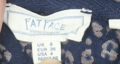 Fat Face Women’s Blue Animal Print Shift Dress Size 8 Cotton Modal
