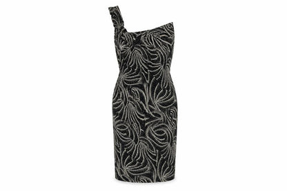 Principles Petite Women's Black Geometric Sheath Dress Size 12