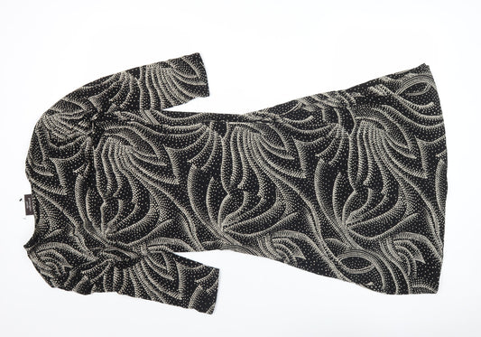 Principles Petite Women's Black Geometric Sheath Dress Size 12