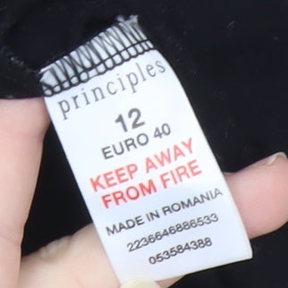 Principles Petite Women's Black Geometric Sheath Dress Size 12