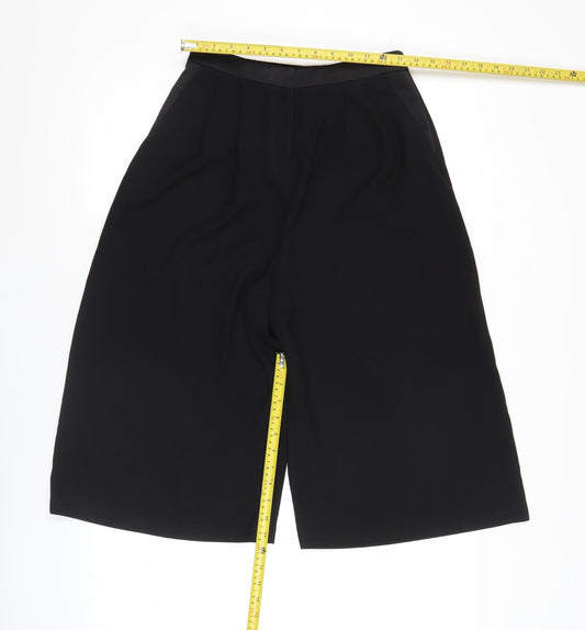 Topshop Women’s Black Wide-Leg Cropped Trousers Size 8 Business Casual