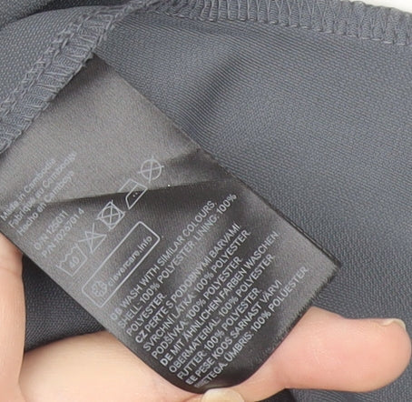 H&M Women’s Grey Midi A-Line Dress Size 8 V-Neck Long Sleeve