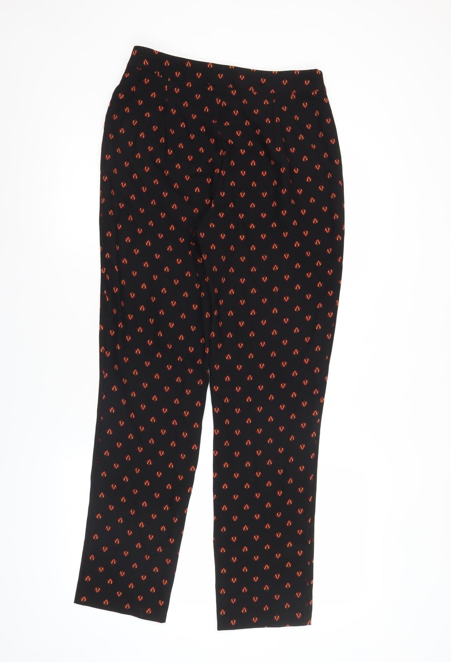 Very x Kate Wright Womens Black Geometric Trousers Size 10