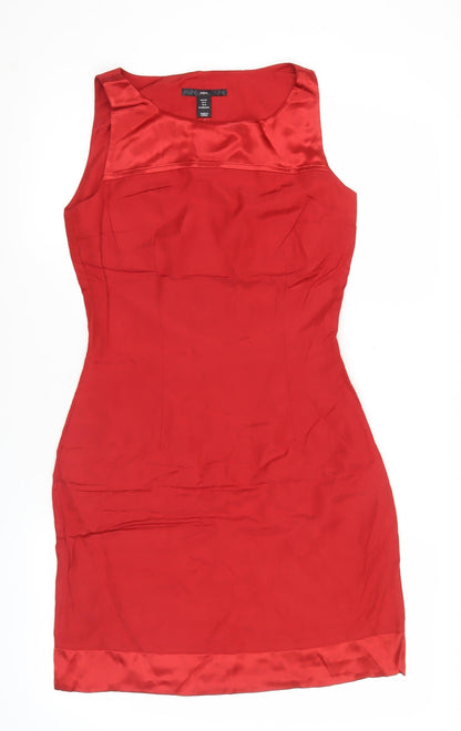 H&M Womens Red Sheath Cocktail Dress Size 8 Sleeveless Party