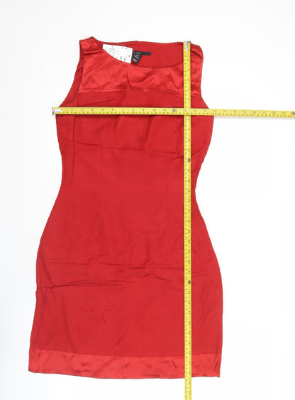 H&M Womens Red Sheath Cocktail Dress Size 8 Sleeveless Party
