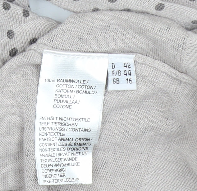 Womens UK Size 16 Peter Hahn Beige Cardigan Jumper