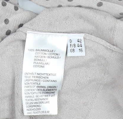 Womens UK Size 16 Peter Hahn Beige Cardigan Jumper