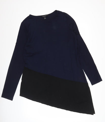 Long Tall Sally Women’s Blue Black Tall Shift Dress Size M Knee Length