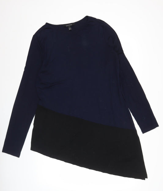 Long Tall Sally Women’s Blue Black Tall Shift Dress Size M Knee Length