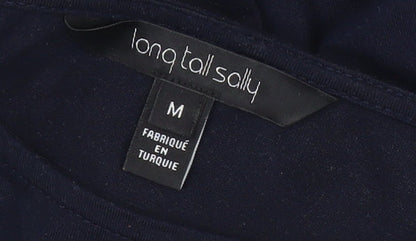 Long Tall Sally Women’s Blue Black Tall Shift Dress Size M Knee Length