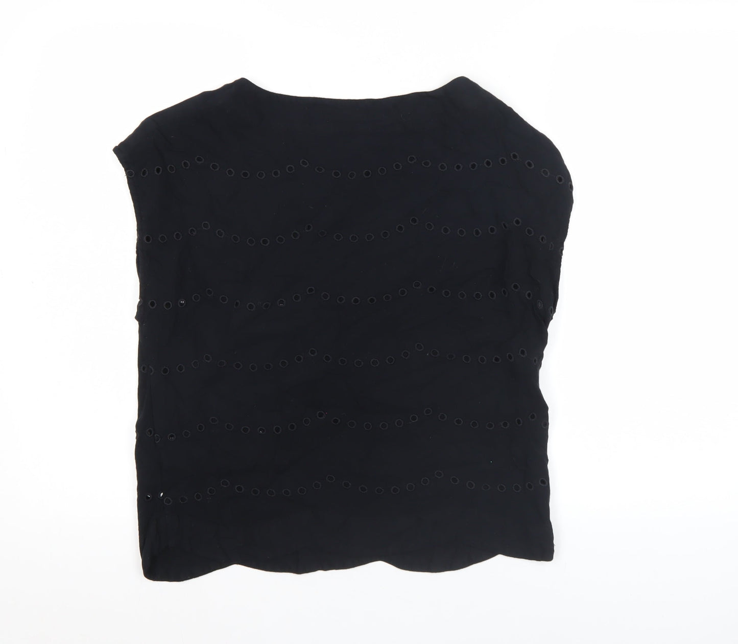 French Connection Women’s Black Studded Blouse Size 6 Sleeveless Tunic