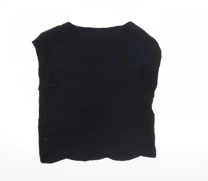 French Connection Women’s Black Studded Blouse Size 6 Sleeveless Tunic
