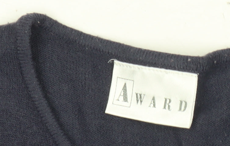 Award Womens Blue Beaded Cardigan M Long Sleeve Knitwear