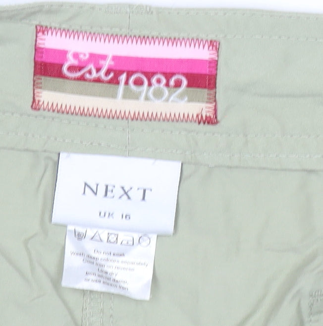 Next Women’s Green Cotton Blend Knee Length Pencil Skirt UK 16