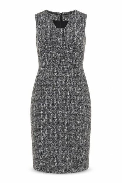 Next Women Grey Black Check Sheath Dress Size 8 Sleeveless Workwear