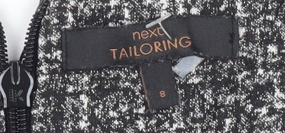 Next Women Grey Black Check Sheath Dress Size 8 Sleeveless Workwear