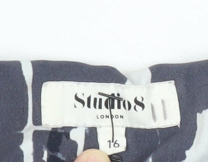 Studio 8 London Women’s Multicoloured Blouse Size 16 Cowl Neck Tunic