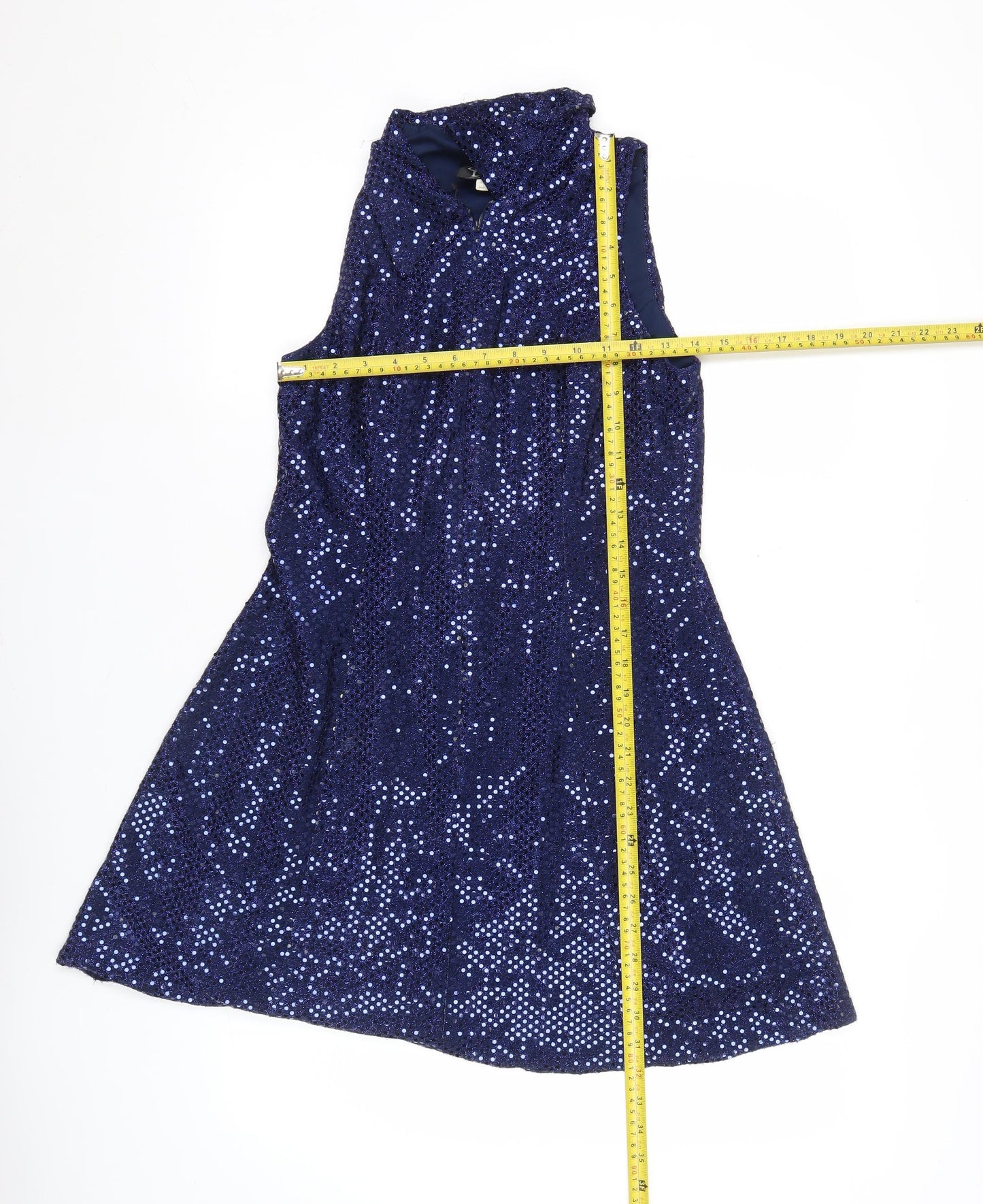 Donna by Antonio Enne Women’s Blue Sequin Sleeveless Sheath Dress Size 8