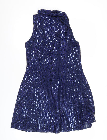 Donna by Antonio Enne Women’s Blue Sequin Sleeveless Sheath Dress Size 8