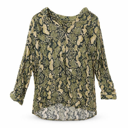 H&M Womens Multicoloured Viscose Tunic Blouse Size 14 Animal Print