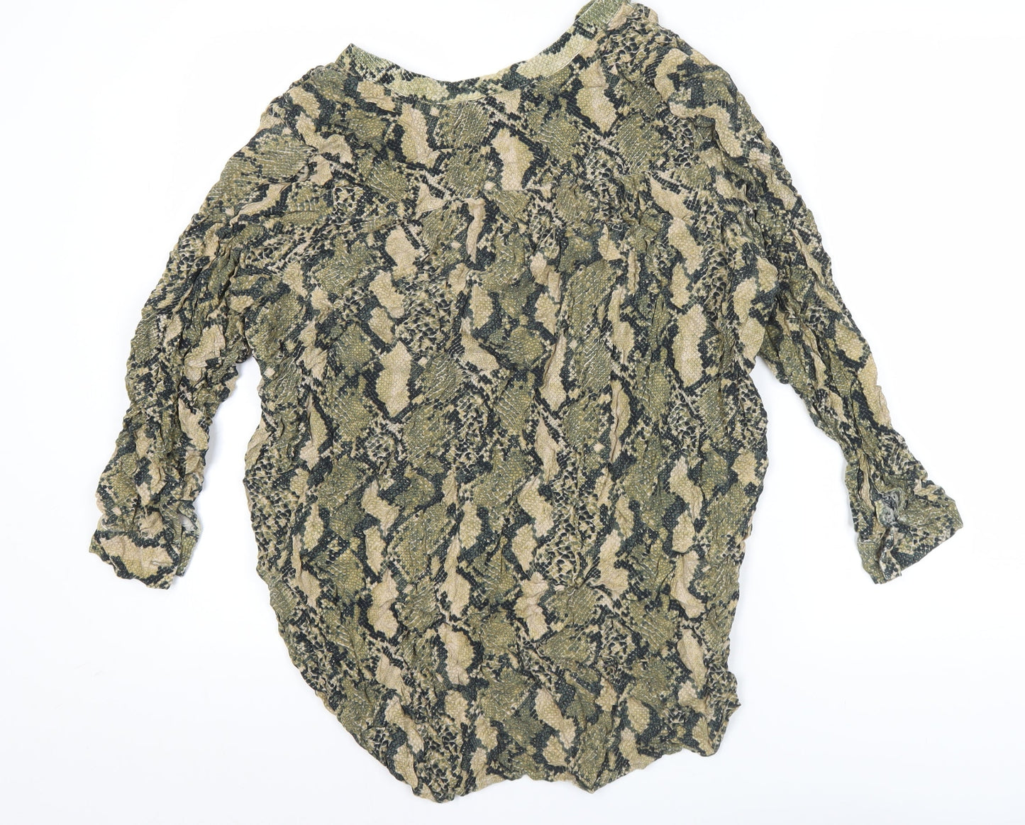 H&M Womens Multicoloured Viscose Tunic Blouse Size 14 Animal Print
