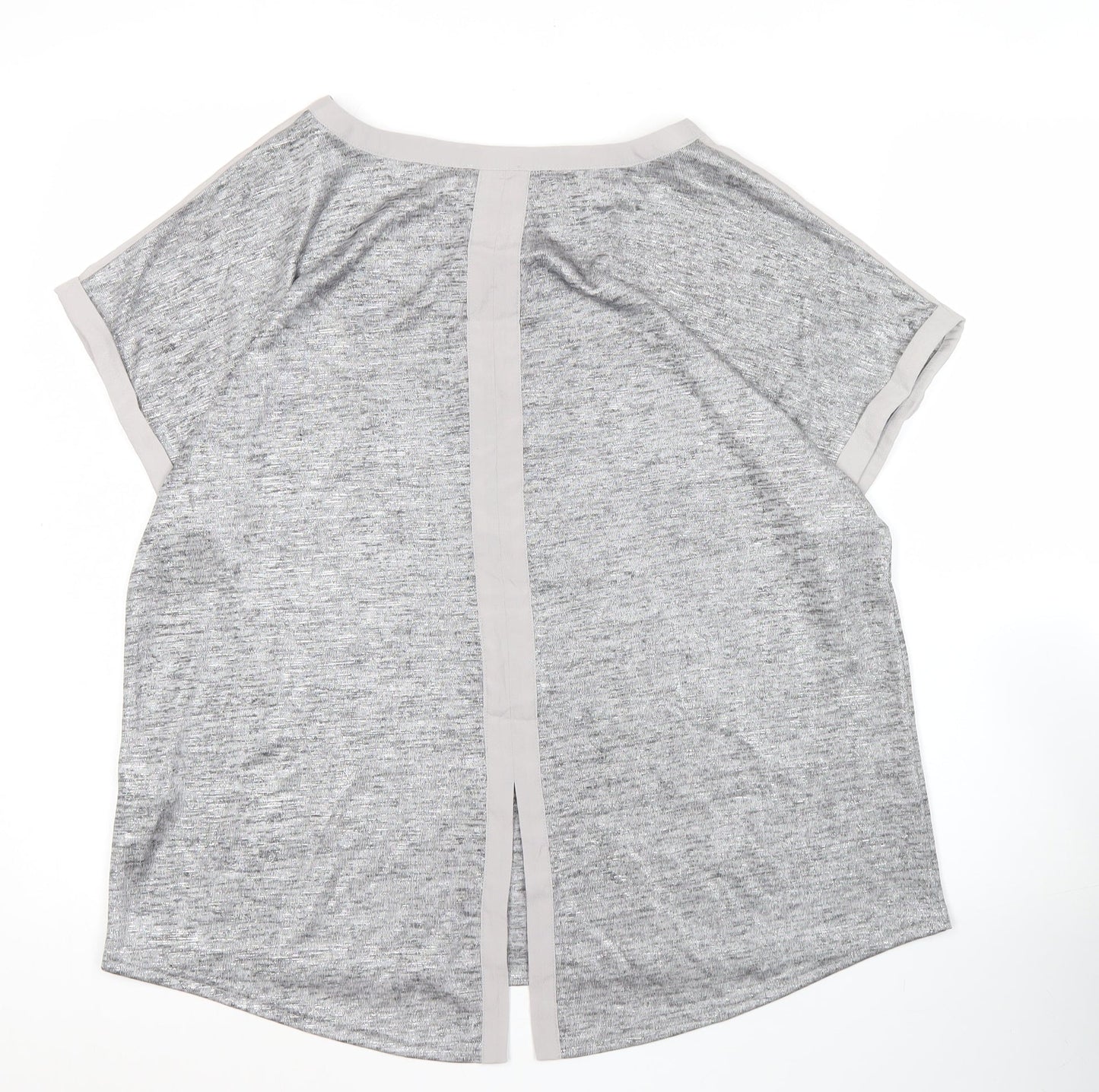 Oasis Womens Grey Short Sleeve Basic T-Shirt Size L Casual