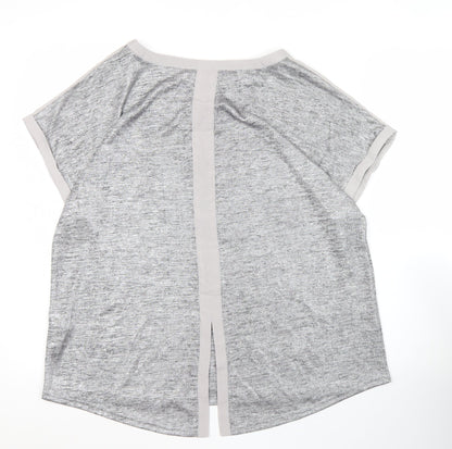 Oasis Womens Grey Short Sleeve Basic T-Shirt Size L Casual