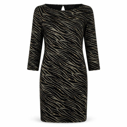 River Island Women’s Black Animal Print Bodycon Dress UK 12