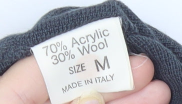 Gabicci Mens Grey Red White Geometric V-Neck Jumper Size M