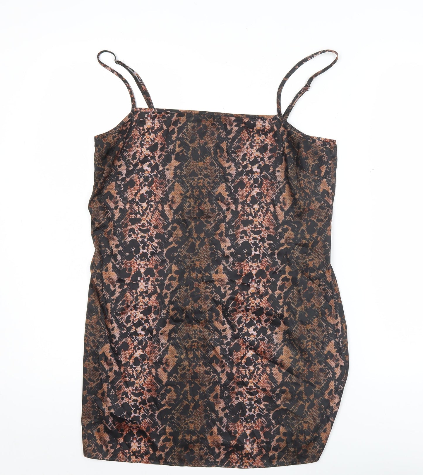 Collusion Women’s Brown Animal Print Slip Mini Dress Size 10