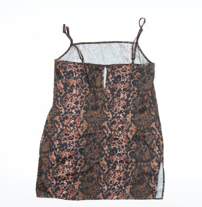 Collusion Women’s Brown Animal Print Slip Mini Dress Size 10