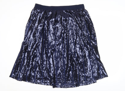 Anthology Womens Blue Sequin Pleated Skirt Size 18 Partywear