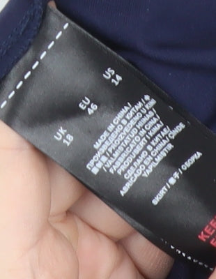 Anthology Womens Blue Sequin Pleated Skirt Size 18 Partywear