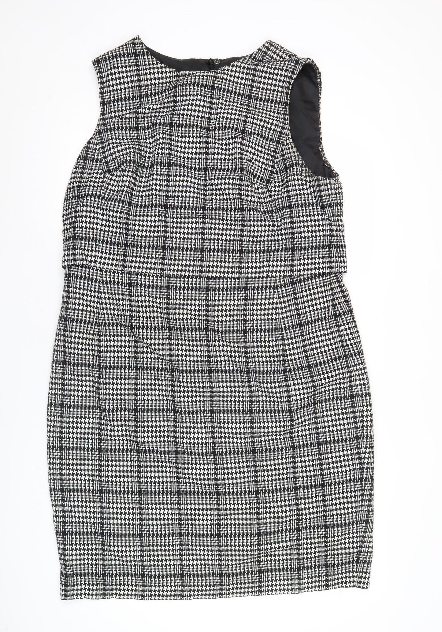 Marks and Spencer Women’s Black Houndstooth Sheath Dress Size 18