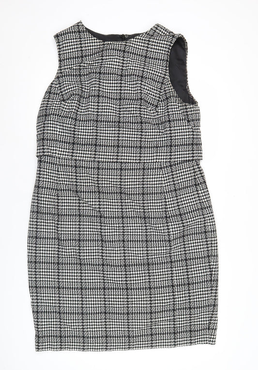 Marks and Spencer Women’s Black Houndstooth Sheath Dress Size 18