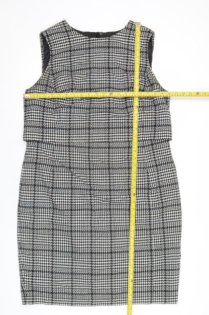 Marks and Spencer Women’s Black Houndstooth Sheath Dress Size 18