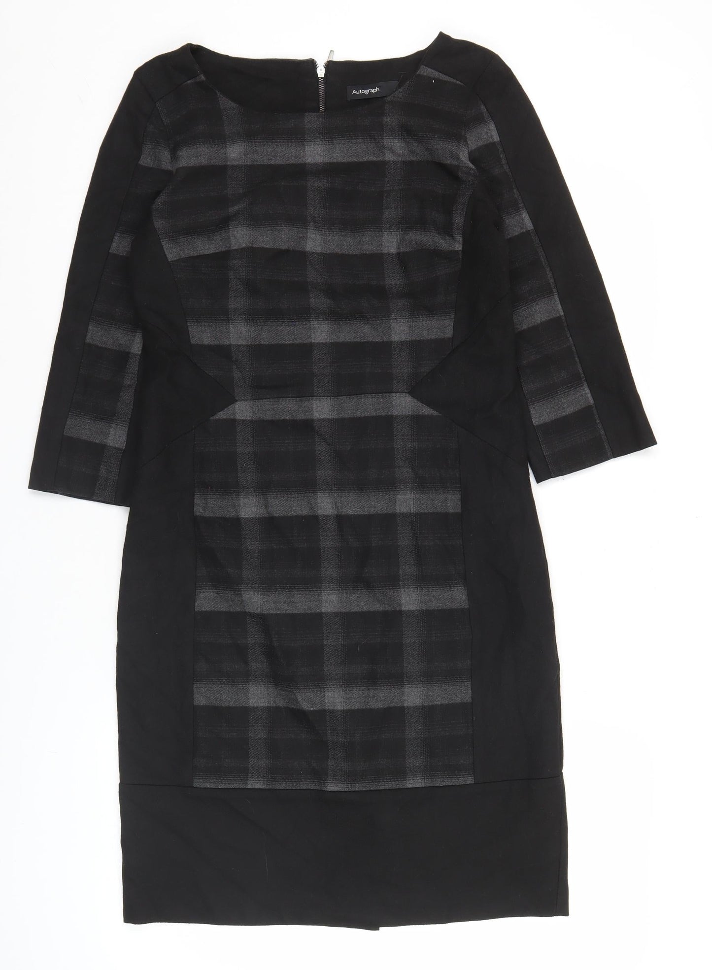 Marks and Spencer Women’s Black Check Sheath Dress UK 8 Workwear