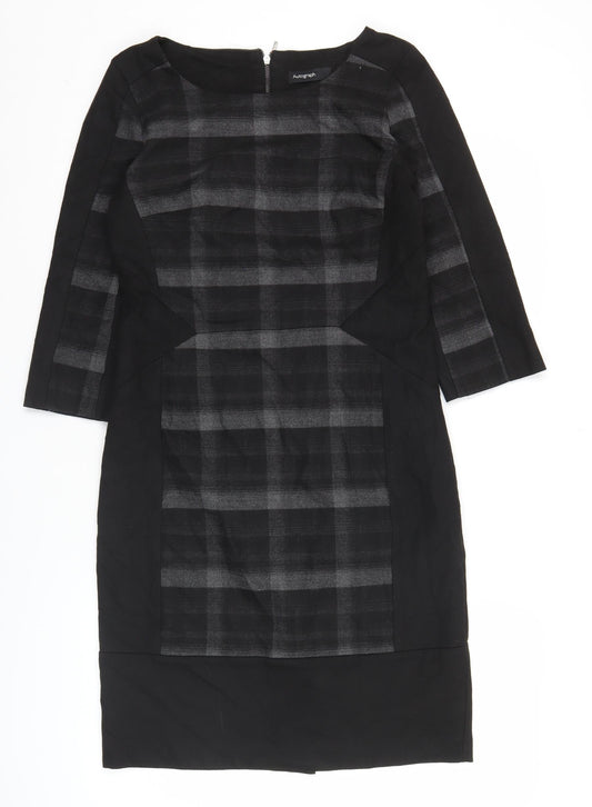 Marks and Spencer Women’s Black Check Sheath Dress UK 8 Workwear