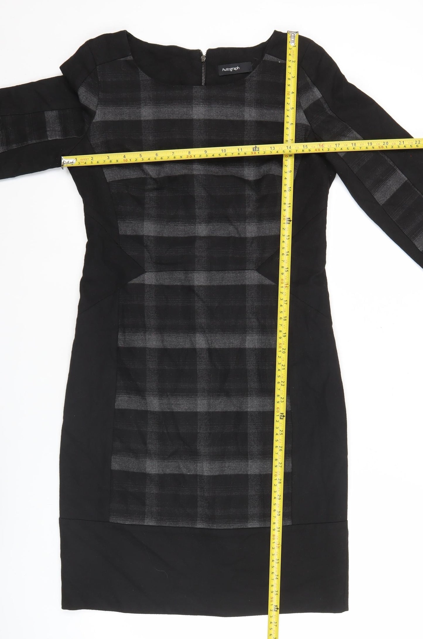 Marks and Spencer Women’s Black Check Sheath Dress UK 8 Workwear