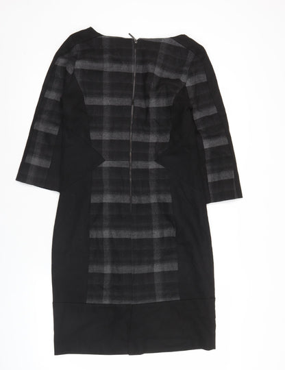 Marks and Spencer Women’s Black Check Sheath Dress UK 8 Workwear