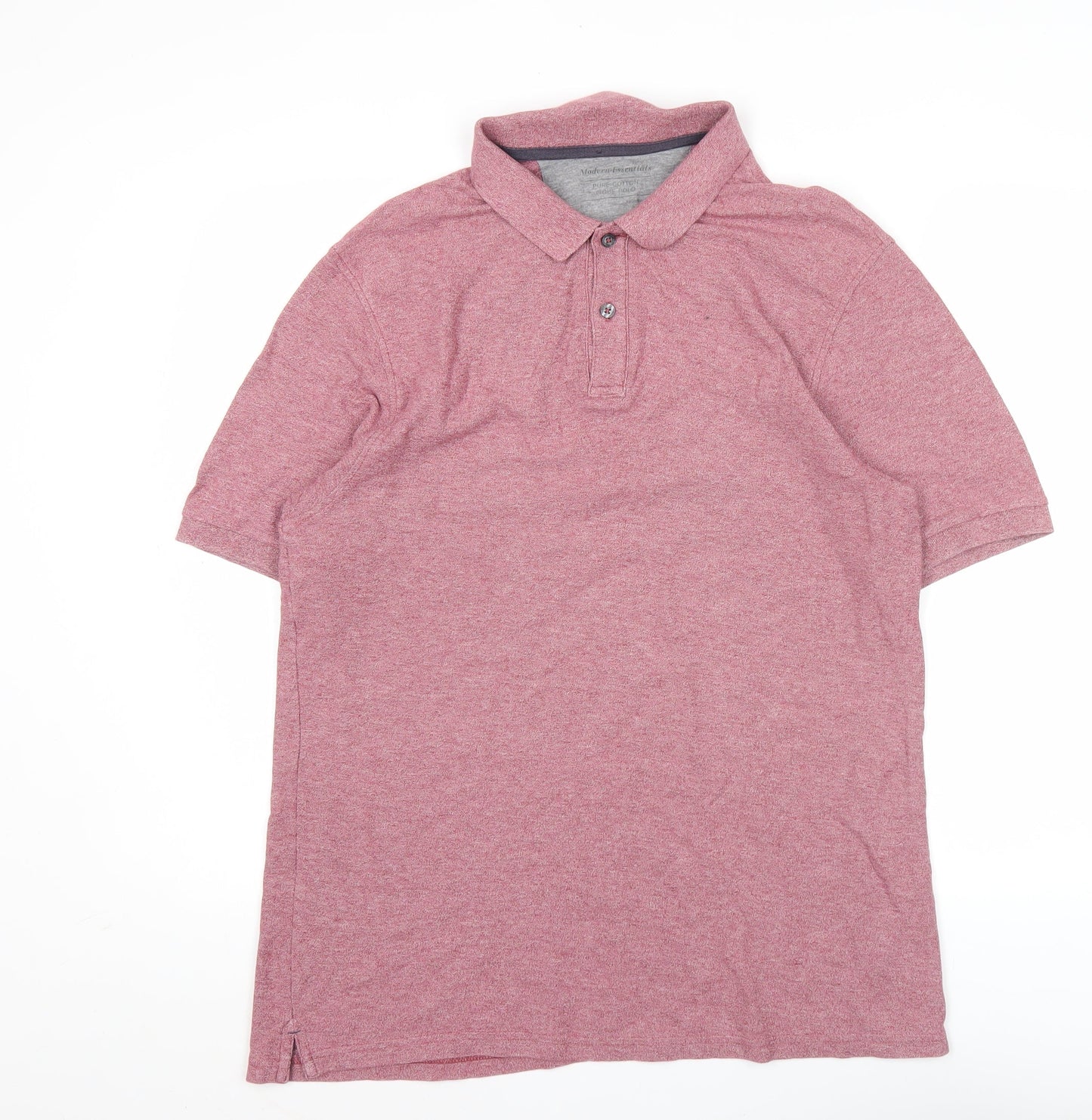 Modern Essentials Men's Pink Cotton Polo Shirt M Regular Fit