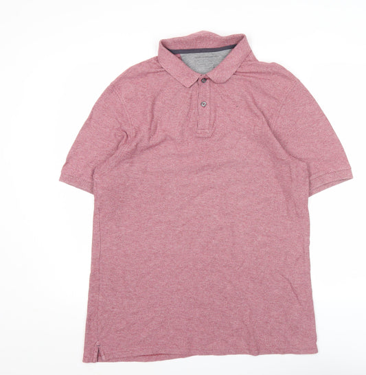 Modern Essentials Men's Pink Cotton Polo Shirt M Regular Fit