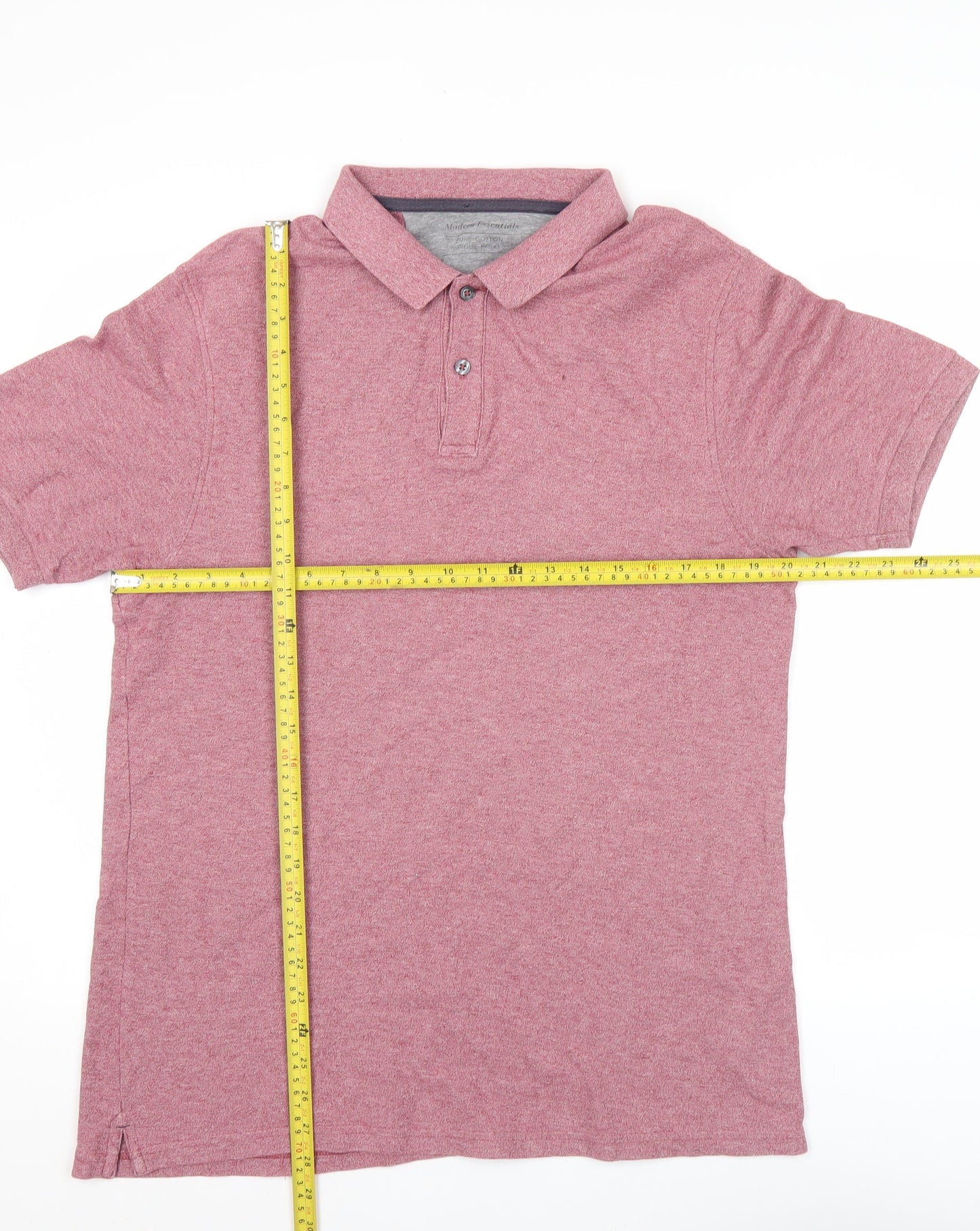 Modern Essentials Men's Pink Cotton Polo Shirt M Regular Fit