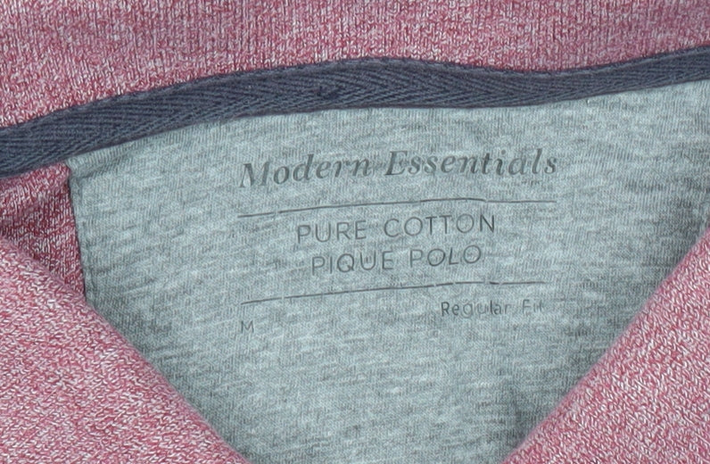 Modern Essentials Men's Pink Cotton Polo Shirt M Regular Fit