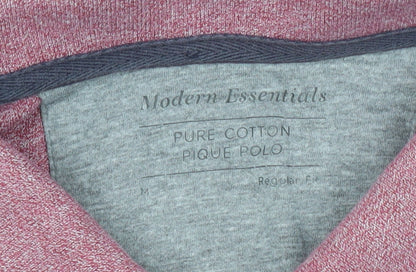 Modern Essentials Men's Pink Cotton Polo Shirt M Regular Fit