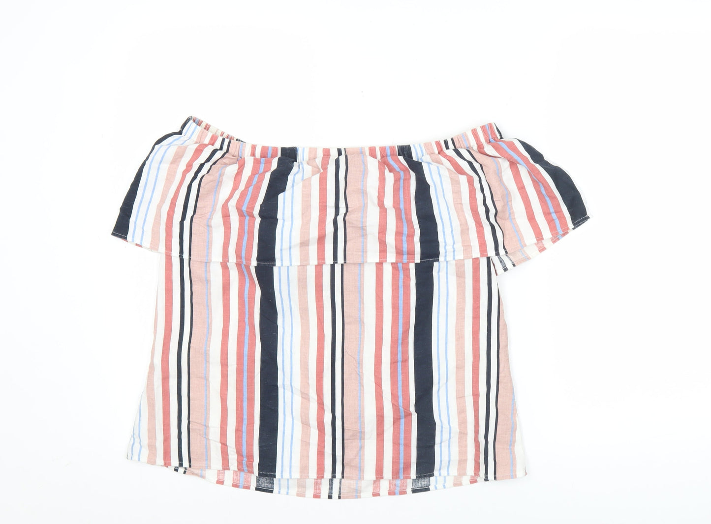 Vila Womens Multicoloured Off Shoulder Striped Blouse Size 8