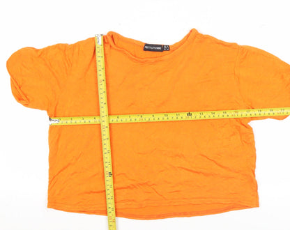PrettyLittleThing Women’s Orange Size 10 Basic Short Sleeve T-Shirt